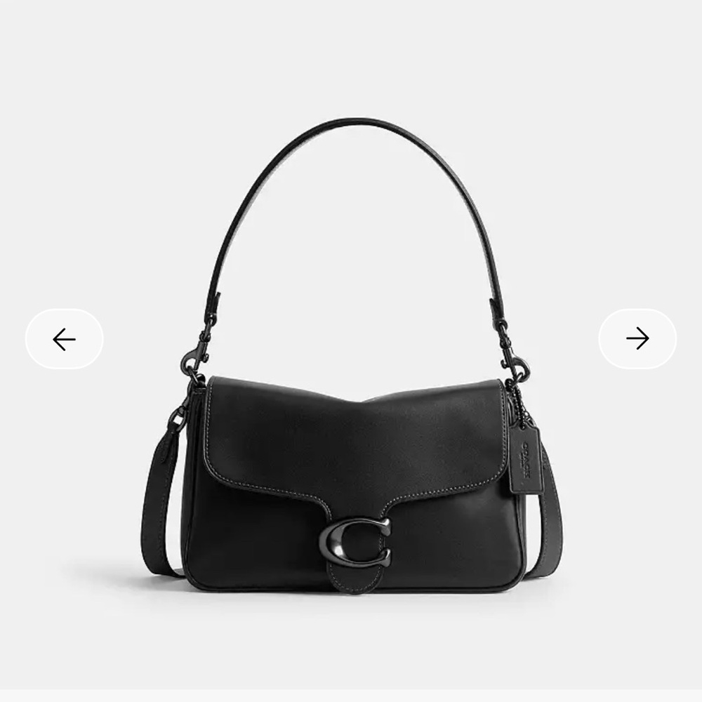 Soft Tabby Shoulder Bag; Black and pewter; Coach Bag; Black Coach Purse